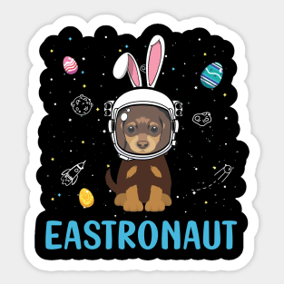 Eastronaut Dachshund Astronaut Easter Day Sticker